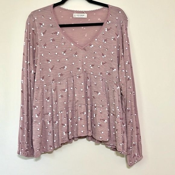 Lucky Brand Printed Tiered Tunic Size Large - Picture 3 of 10